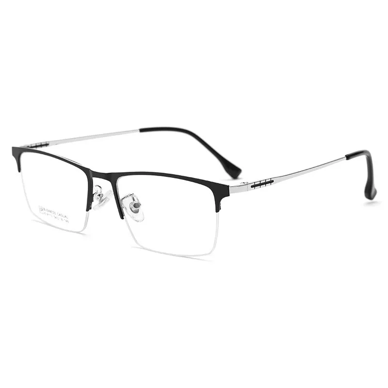 Yimaruili Men's Semi Rim Large Square Alloy Eyeglasses K9113