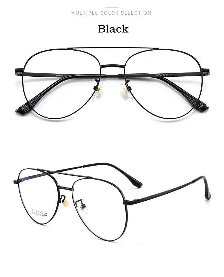 Yimaruili Unisex Full RIm Double Bridge β Titanium Frame Eyeglasses 8826