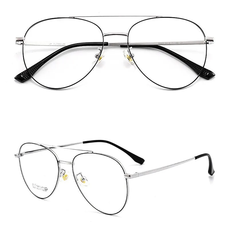Yimaruili Unisex Full RIm Double Bridge β Titanium Frame Eyeglasses 8826