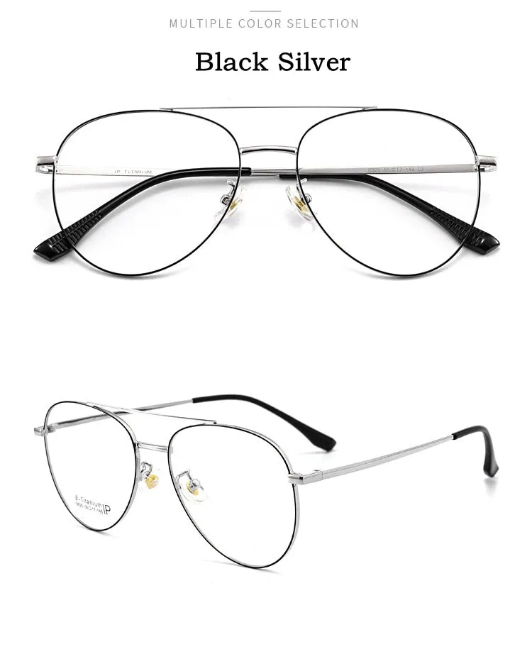 Yimaruili Unisex Full RIm Double Bridge β Titanium Frame Eyeglasses 8826