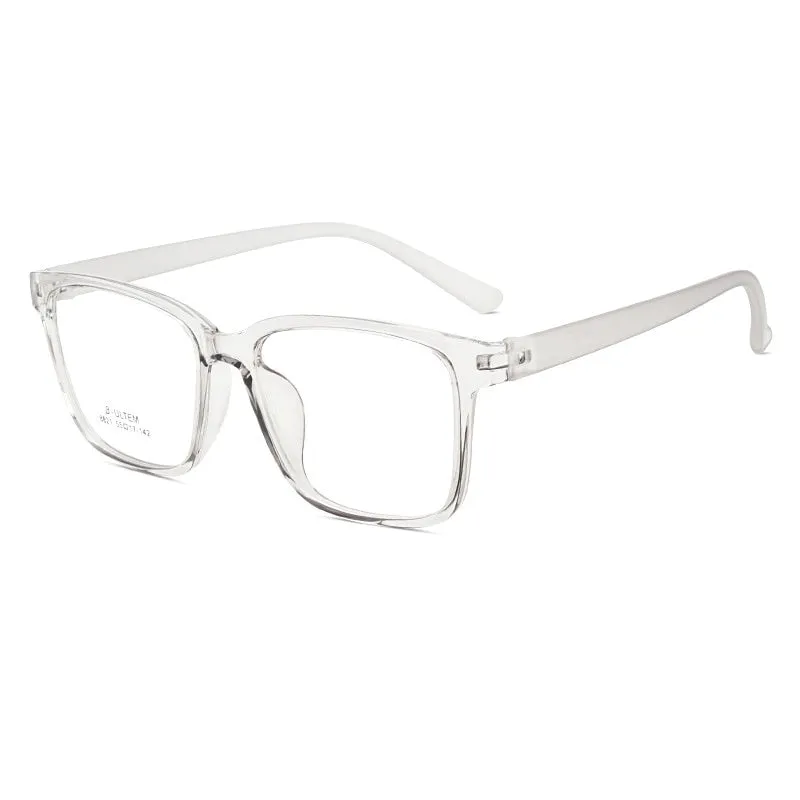 Yimaruili Unisex Full Rim Large Square Screwless Tr 90 Eyeglasses