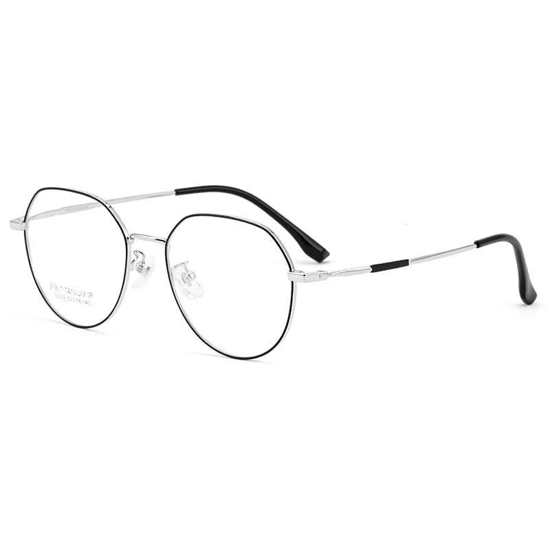 Yimaruili Unisex Full Rim Polygon TR 90 Resin β Titanium Frame Eyeglasses 32209