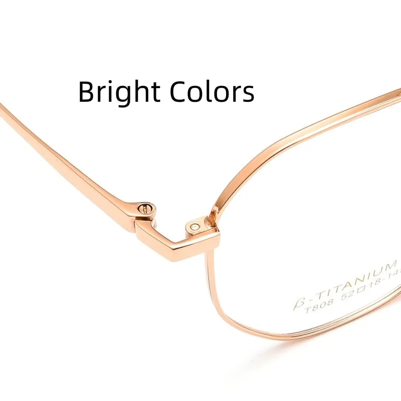 Yimaruili Unisex Full Rim Polygonal Titanium Eyeglasses T808