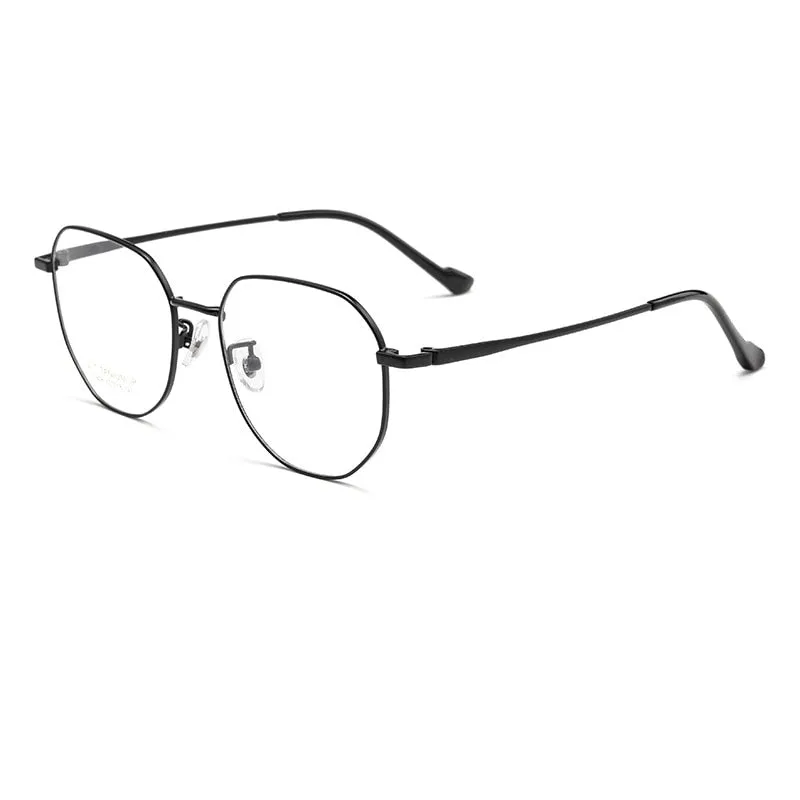 Yimaruili Unisex Full Rim Polygonal Titanium Eyeglasses T808