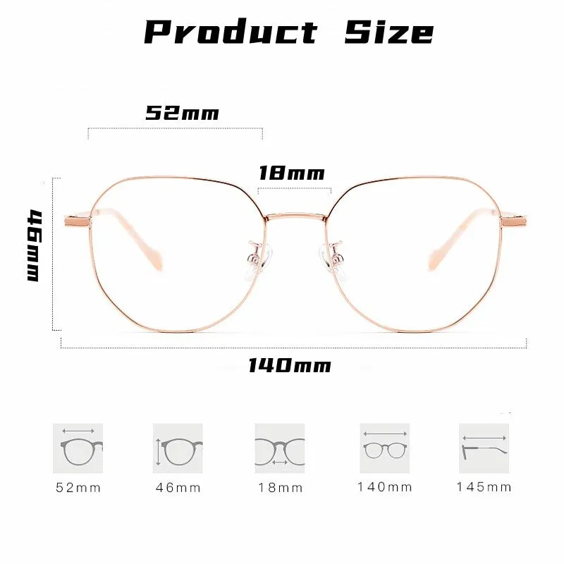Yimaruili Unisex Full Rim Polygonal Titanium Eyeglasses T808