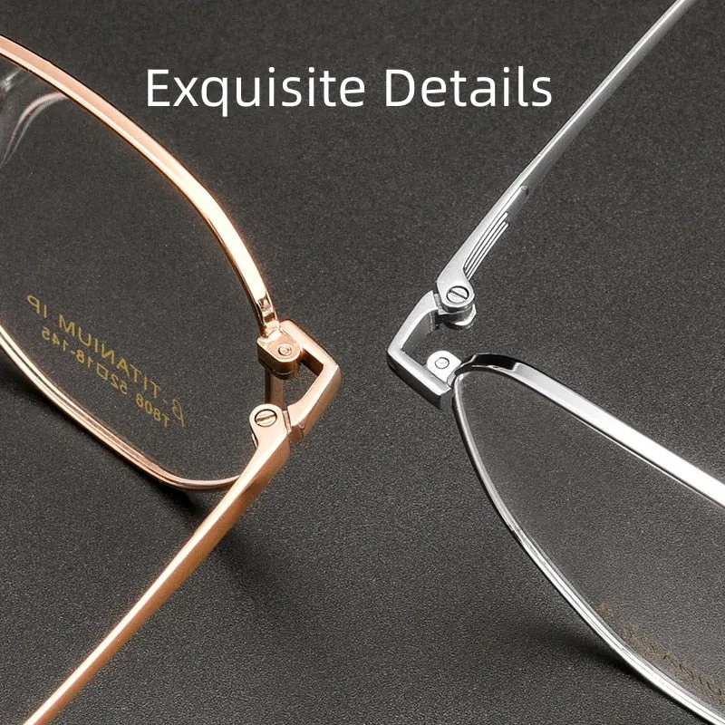 Yimaruili Unisex Full Rim Polygonal Titanium Eyeglasses T808