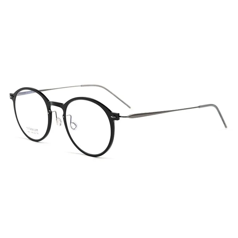 Yimaruili Unisex Full Rim Round Nylon Titanium Eyeglasses 6541hs