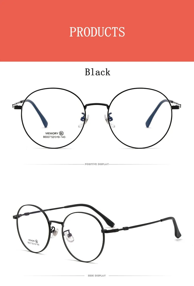 Yimaruili Unisex Full Rim Round β Titanium Frame Eyeglasses  86007YF