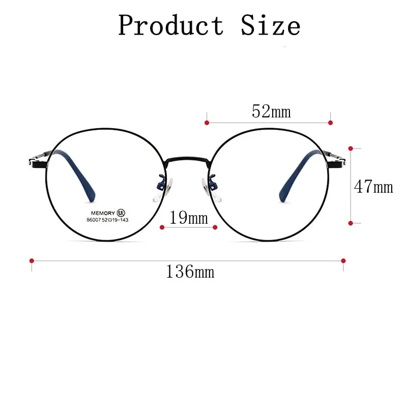 Yimaruili Unisex Full Rim Round β Titanium Frame Eyeglasses  86007YF