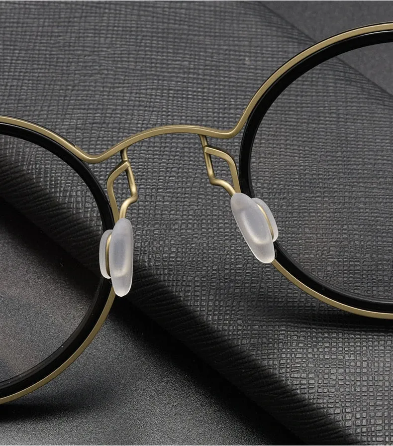 Yimaruili Unisex Full Rim Round Titanium Frame Eyeglasses H33088