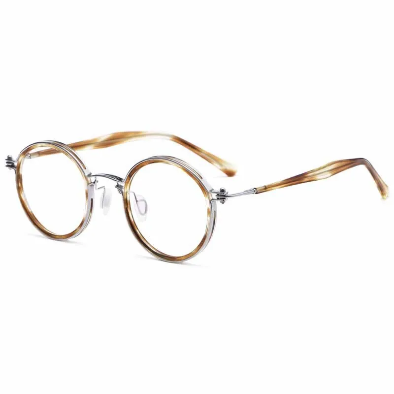 Yimaruili Unisex Full Rim Round Titanium Frame Eyeglasses H33088