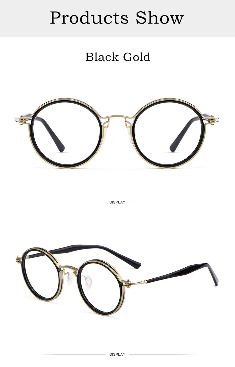 Yimaruili Unisex Full Rim Round Titanium Frame Eyeglasses H33088