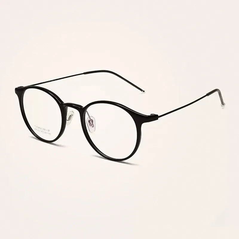 Yimaruili Unisex Full Rim Round Tr 90 Titanium Eyeglasses M8062