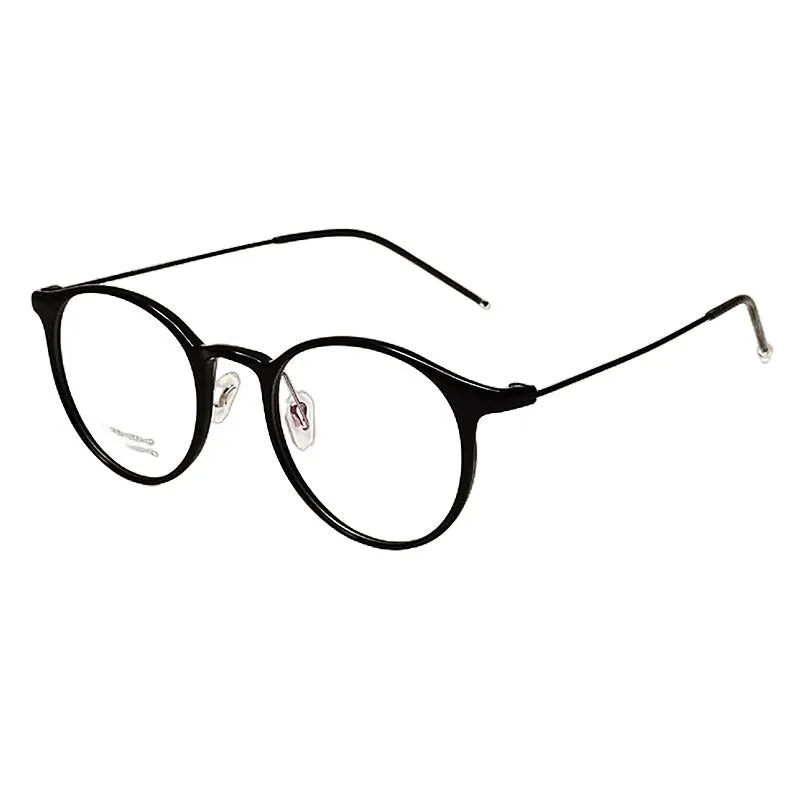 Yimaruili Unisex Full Rim Round Tr 90 Titanium Eyeglasses M8062