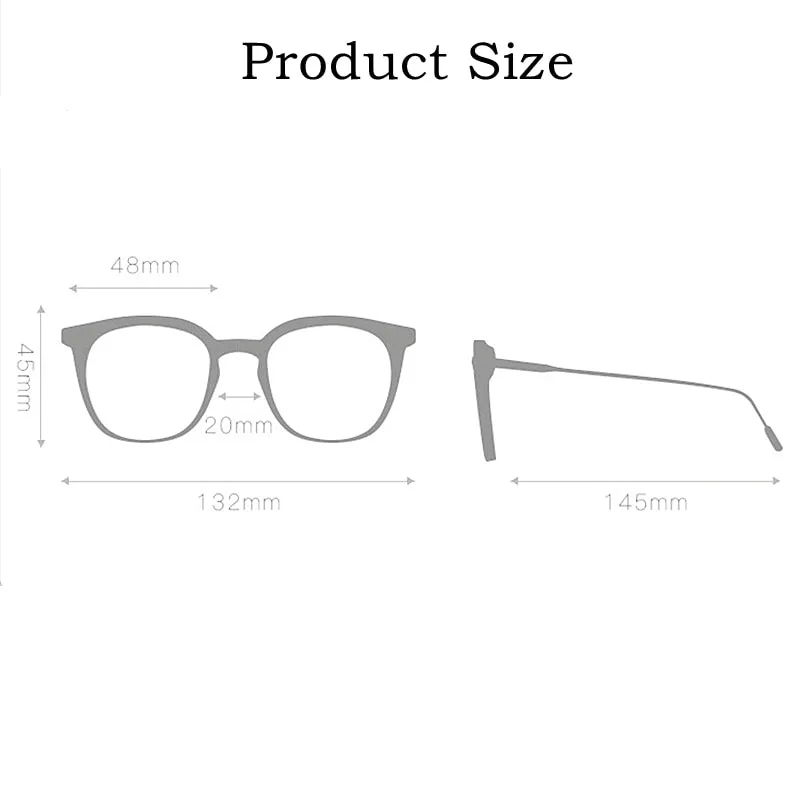 Yimaruili Unisex Full Rim Round Tr 90 Titanium Eyeglasses M8062