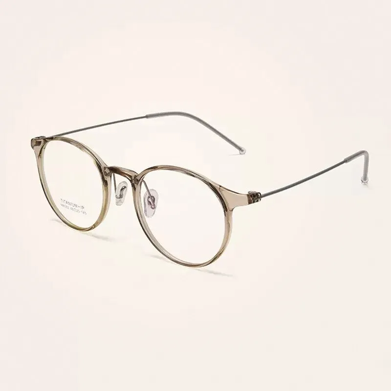 Yimaruili Unisex Full Rim Round Tr 90 Titanium Eyeglasses M8062