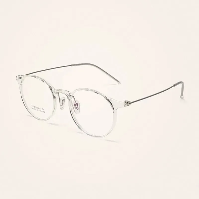 Yimaruili Unisex Full Rim Round Tr 90 Titanium Eyeglasses M8062