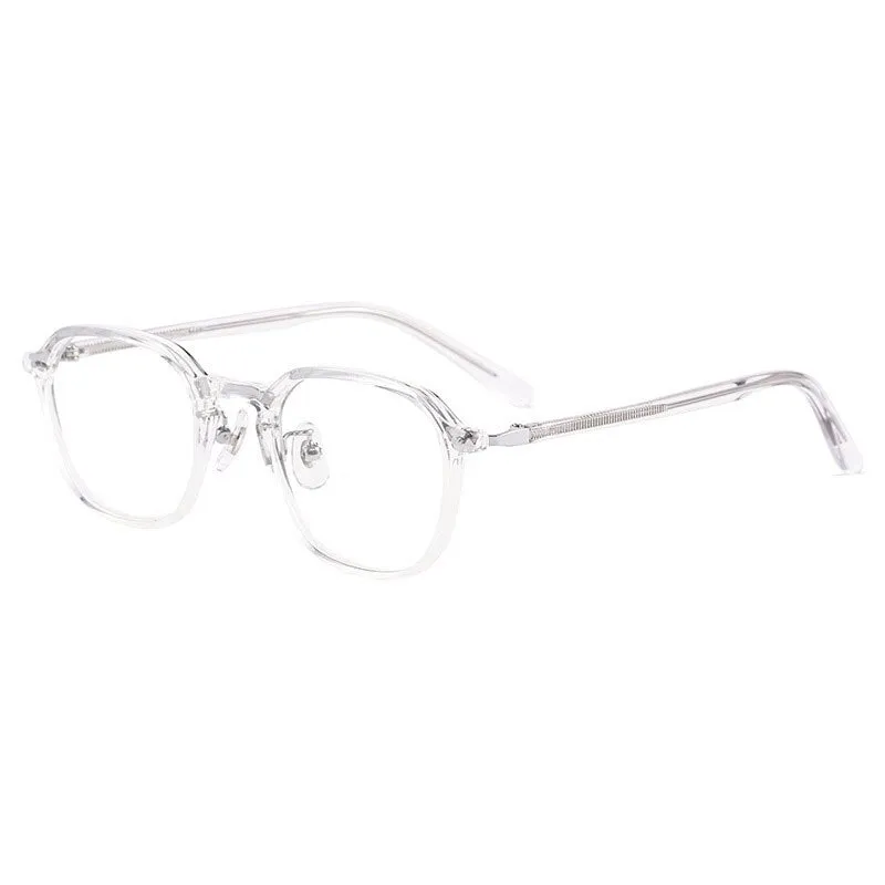 Yimaruili Unisex Full Rim Small Oval Acetate Alloy Eyeglasses KBT98C51