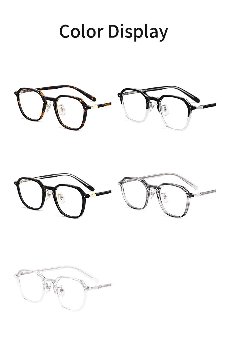 Yimaruili Unisex Full Rim Small Oval Acetate Alloy Eyeglasses KBT98C51