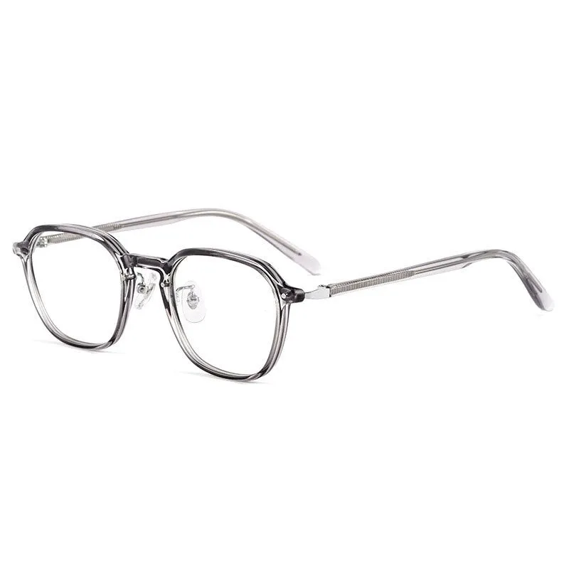 Yimaruili Unisex Full Rim Small Oval Acetate Alloy Eyeglasses KBT98C51