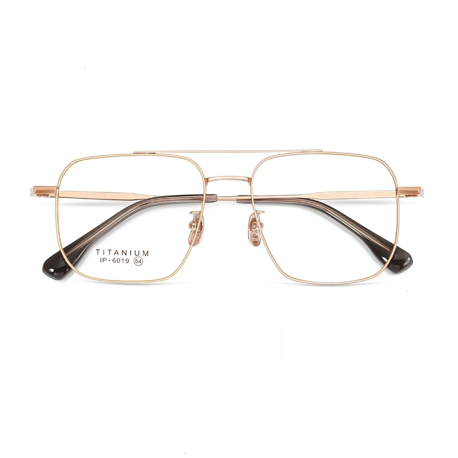 Yimaruili Unisex Full Rim Square Double Bridge Titanium Eyeglasses 6019