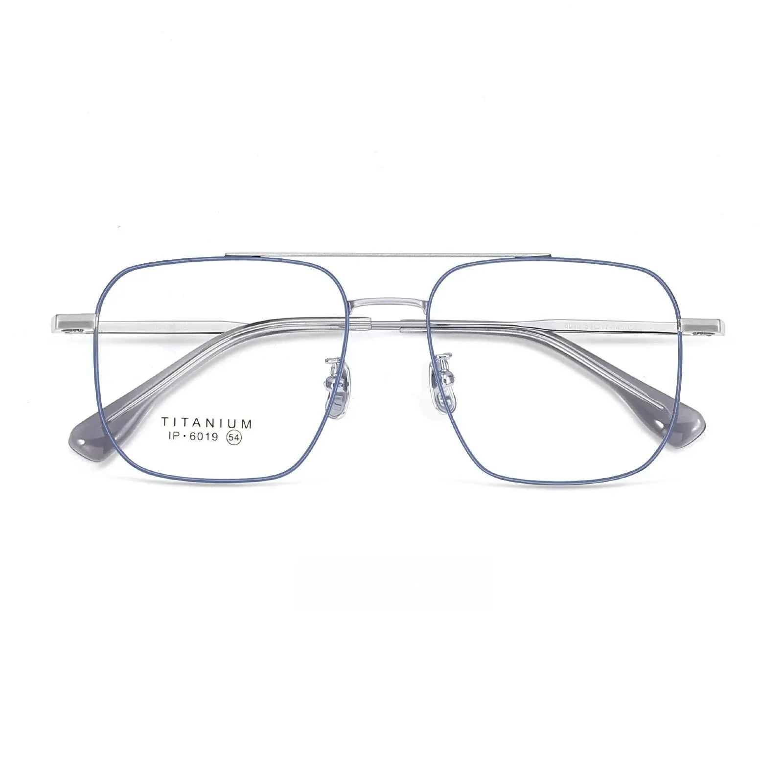 Yimaruili Unisex Full Rim Square Double Bridge Titanium Eyeglasses 6019