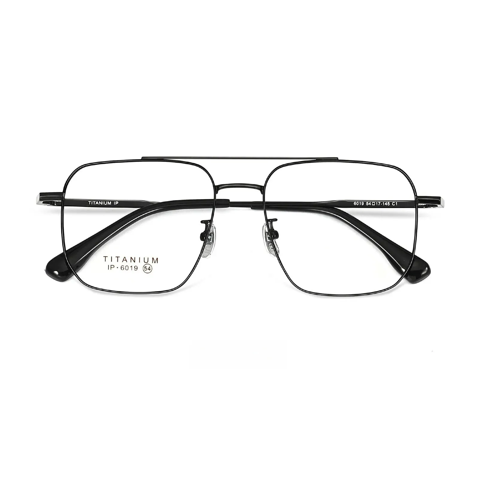 Yimaruili Unisex Full Rim Square Double Bridge Titanium Eyeglasses 6019