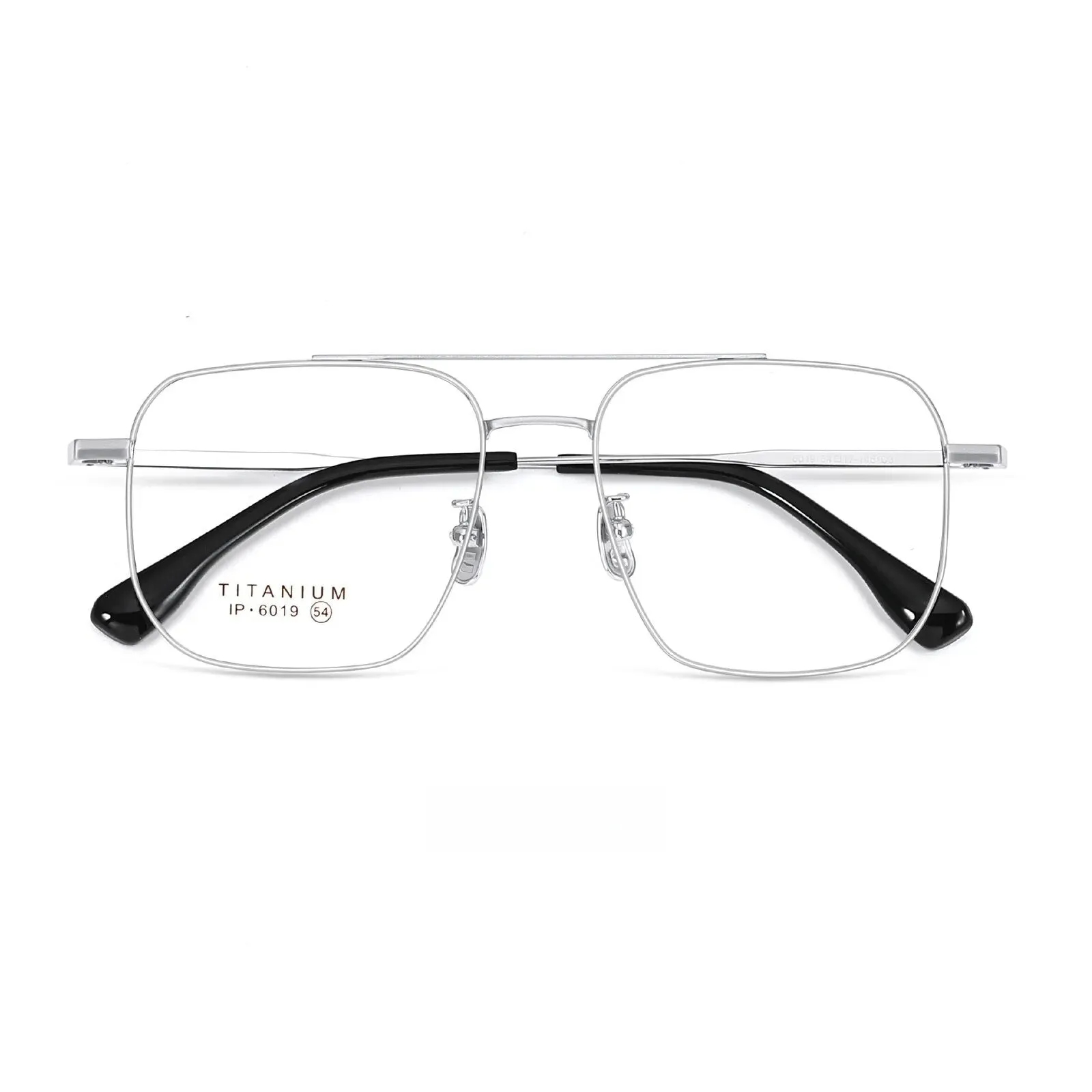 Yimaruili Unisex Full Rim Square Double Bridge Titanium Eyeglasses 6019