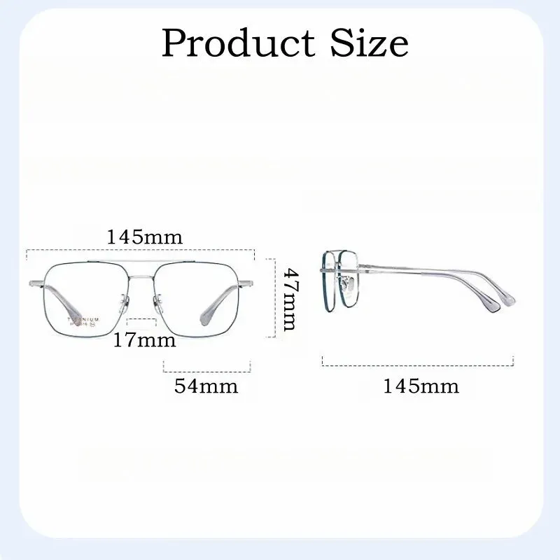 Yimaruili Unisex Full Rim Square Double Bridge Titanium Eyeglasses 6019