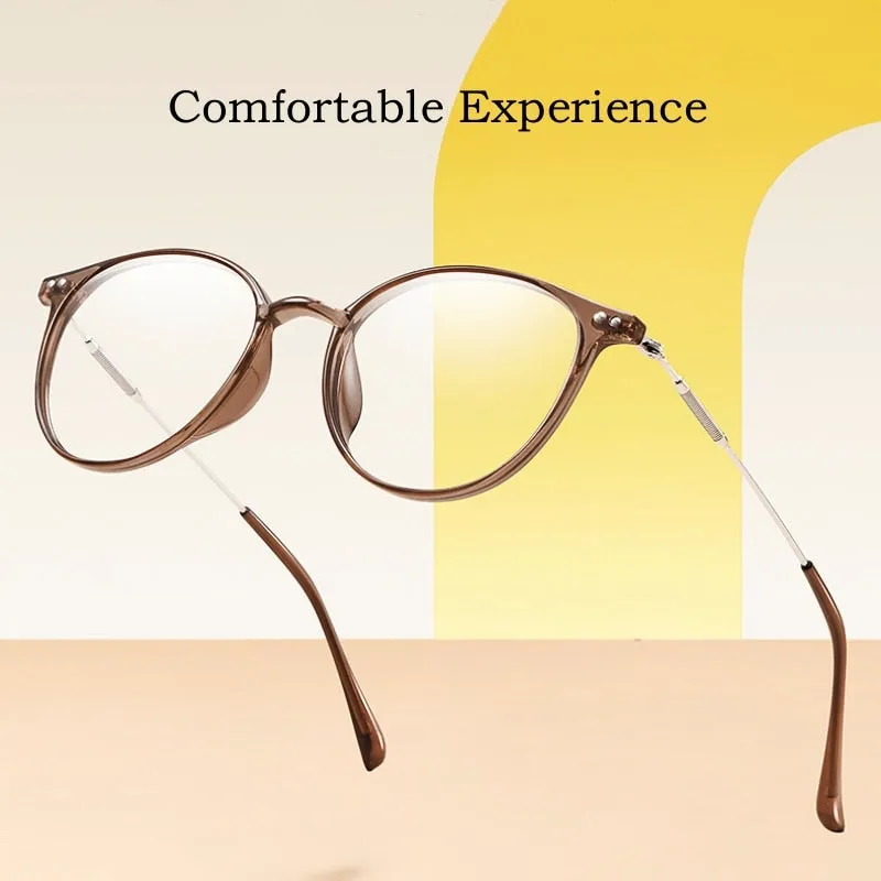 Yimaruili Unisex Full Rim Square Round Tr 90 Alloy Eyeglasses 90045