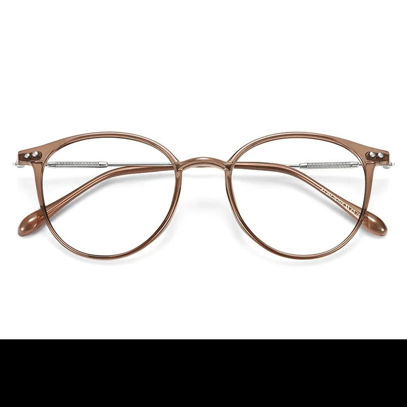 Yimaruili Unisex Full Rim Square Round Tr 90 Alloy Eyeglasses 90045