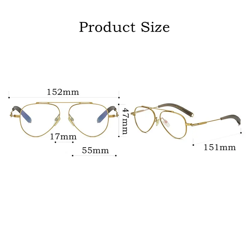 Yimaruili Unisex Full Rim Square Titanium Eyeglasses DLX102