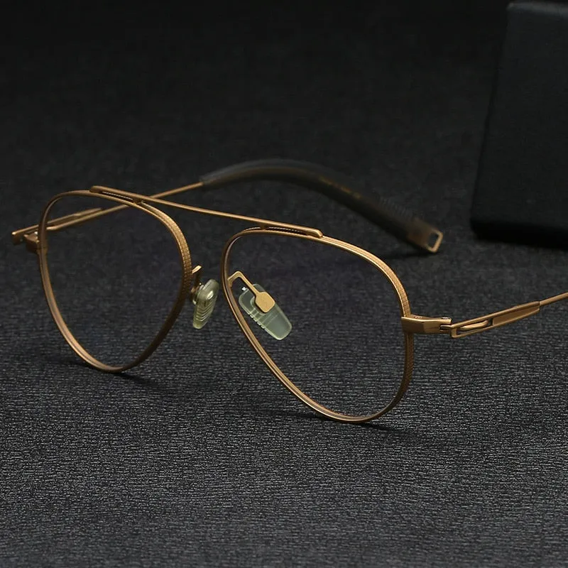 Yimaruili Unisex Full Rim Square Titanium Eyeglasses DLX102