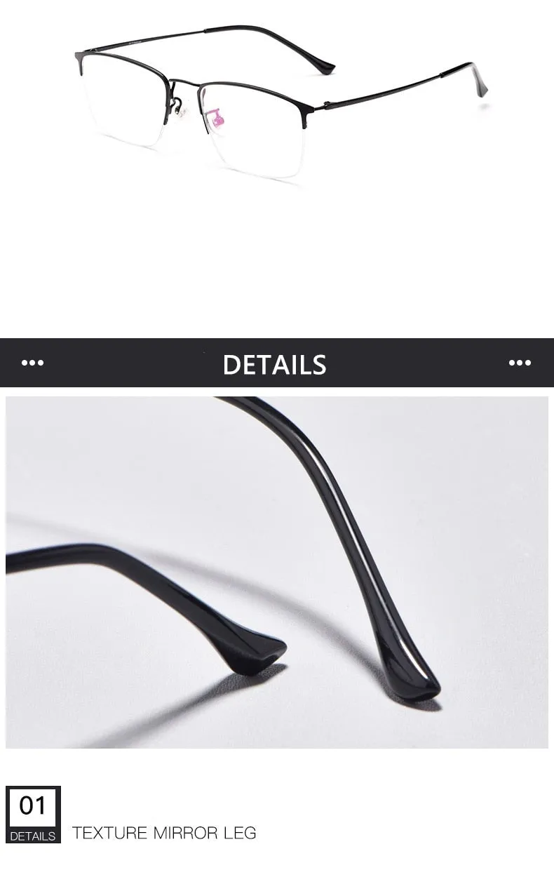 Yimaruili Unisex Semi Rim Titanium Frame Eyeglasses 8017JX