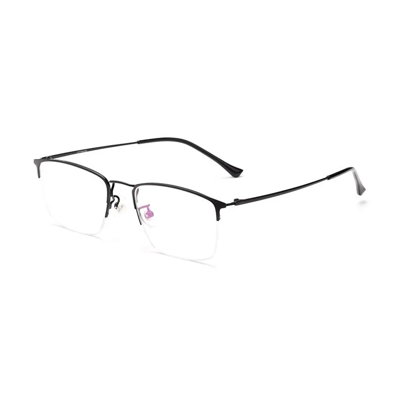 Yimaruili Unisex Semi Rim Titanium Frame Eyeglasses 8017JX