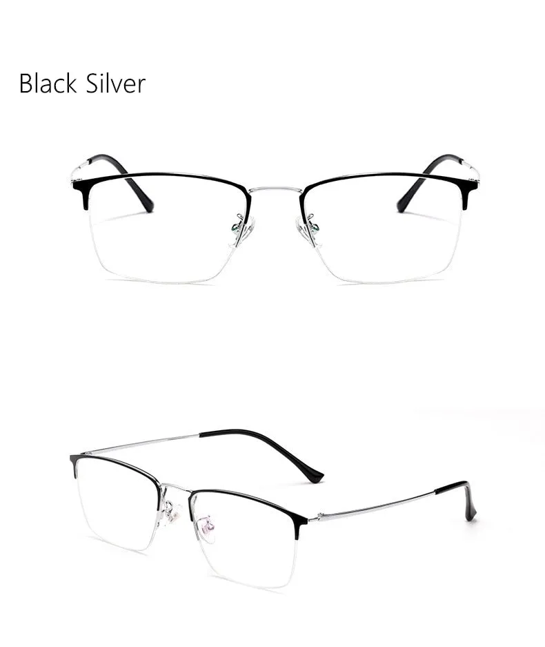 Yimaruili Unisex Semi Rim Titanium Frame Eyeglasses 8017JX