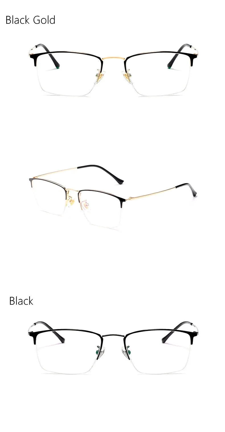 Yimaruili Unisex Semi Rim Titanium Frame Eyeglasses 8017JX