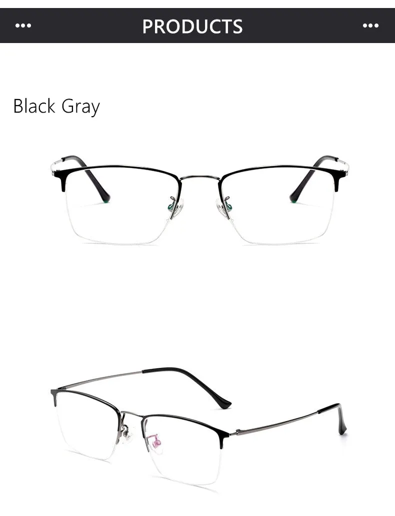 Yimaruili Unisex Semi Rim Titanium Frame Eyeglasses 8017JX