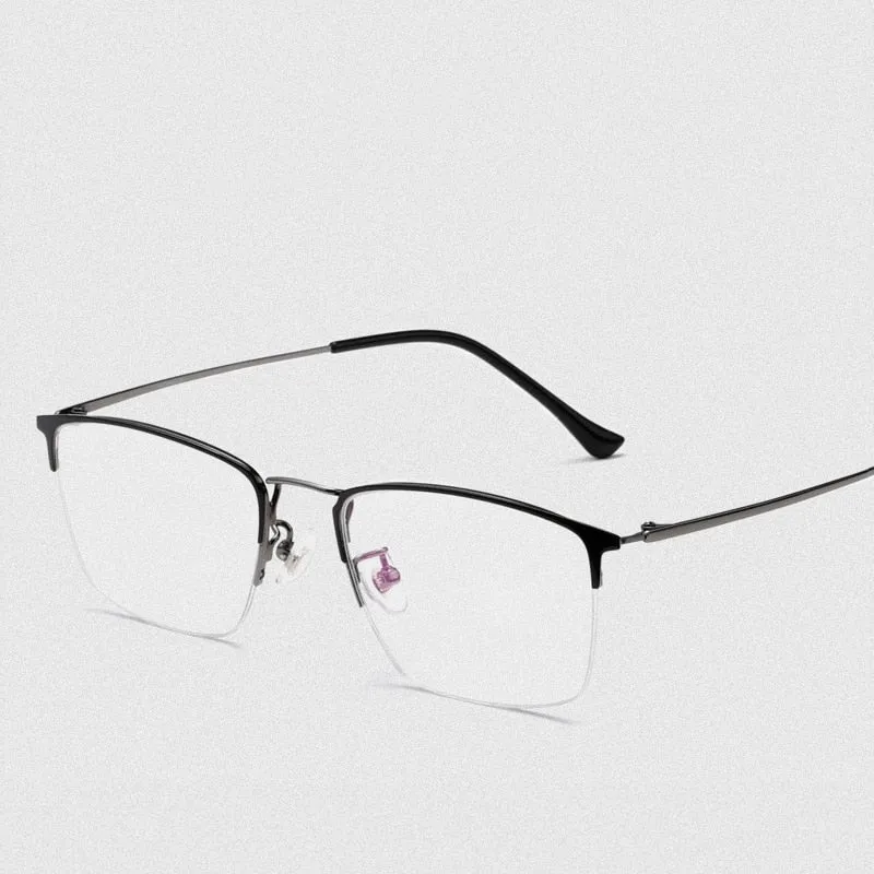 Yimaruili Unisex Semi Rim Titanium Frame Eyeglasses 8017JX
