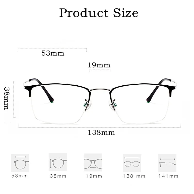 Yimaruili Unisex Semi Rim Titanium Frame Eyeglasses 8017JX