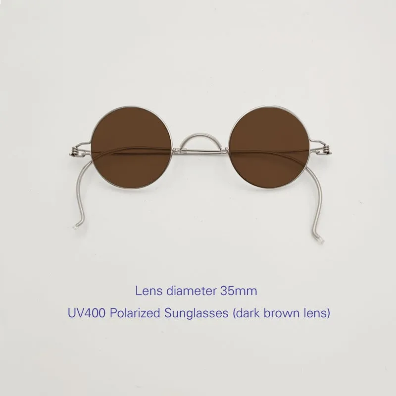 Yujo Unisex Full Rim 35mm Round Stainless Steel Eyeglasses Y055