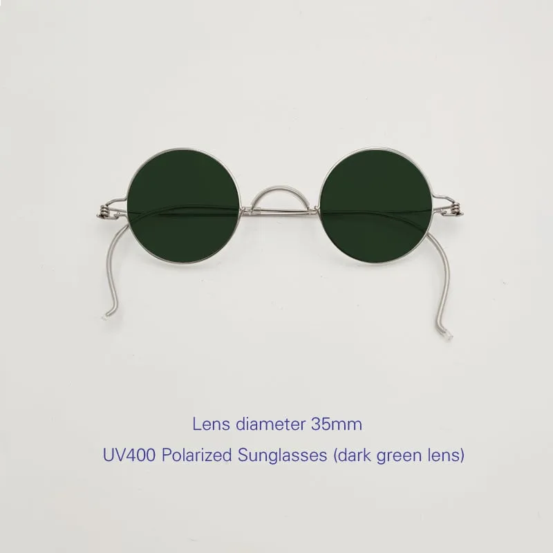 Yujo Unisex Full Rim 35mm Round Stainless Steel Eyeglasses Y055