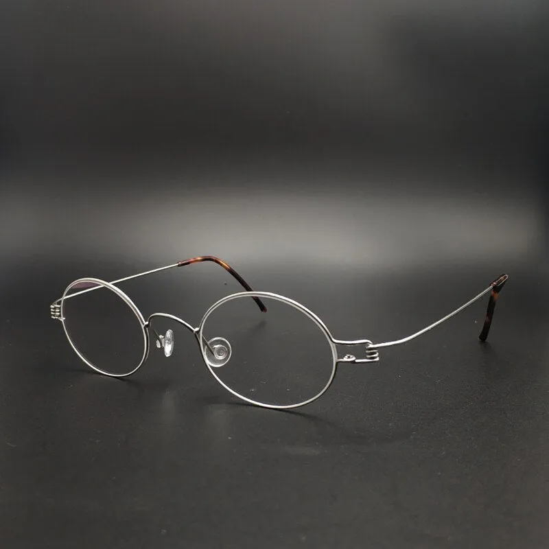 Yujo Unisex Full Rim Rectangel Stainless Steel Screwless Eyeglasses Y040