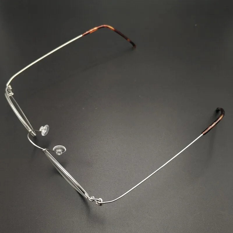 Yujo Unisex Full Rim Rectangel Stainless Steel Screwless Eyeglasses Y040