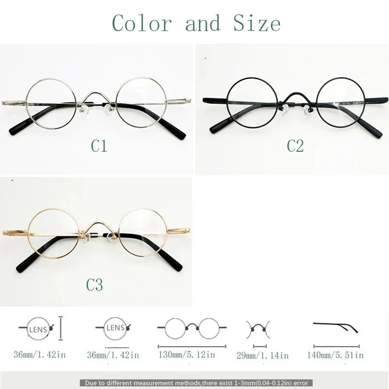 Yujo Unisex Full Rim Small Round Alloy Reading Glasses 811001