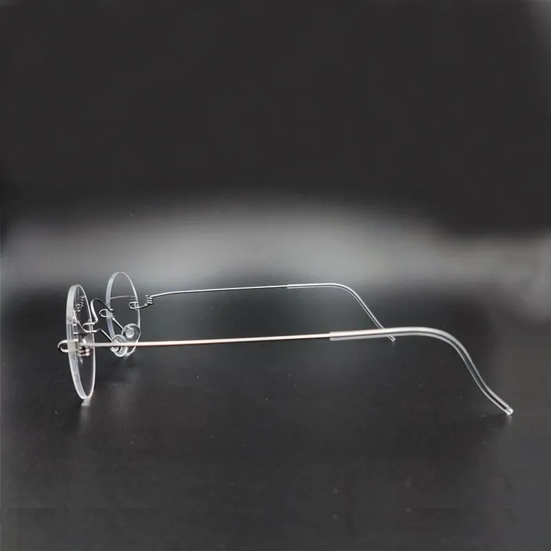 Yujo Unisex Round Rimless Stainless Steel Eyeglasses Y017