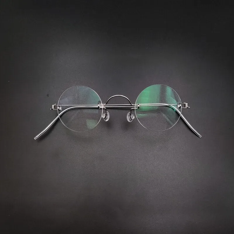 Yujo Unisex Round Rimless Stainless Steel Eyeglasses Y017