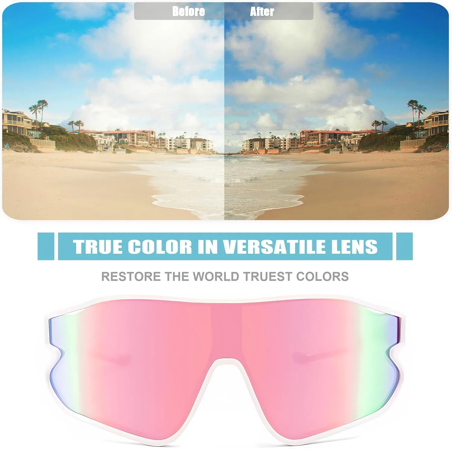 YUNBLL&KO Kids Sunglasses Youth Baseball Sun Glasses TR90 Lightweight Frame UV400 Sports Cycling Sunglasses for Girls Boys