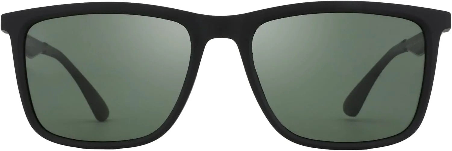 ZENOTTIC Polarized Sunglasses for Men Rectangle Ultralight Carbon Fiber Frame UV400 Protection Classic Sun Glasses