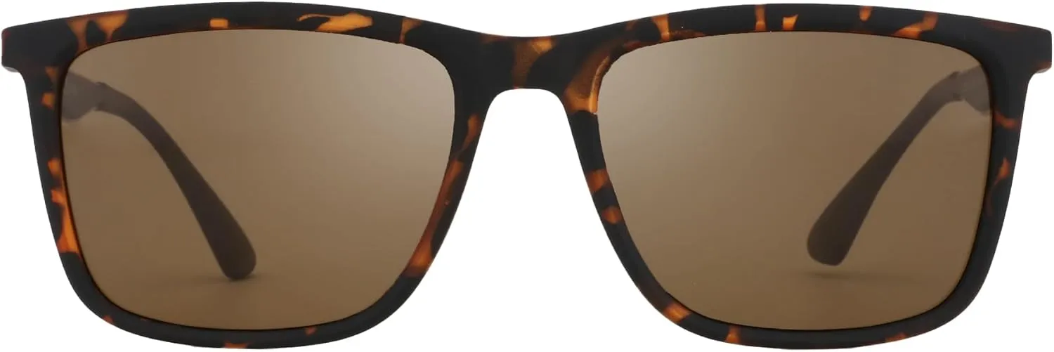 ZENOTTIC Polarized Sunglasses for Men Rectangle Ultralight Carbon Fiber Frame UV400 Protection Classic Sun Glasses